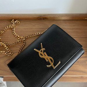 Saint Laurent Kate Small Grain de Poudre Chain Crossbody Bag